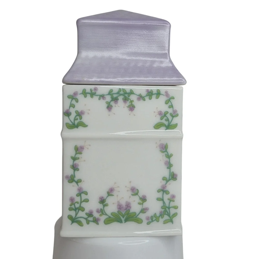 Lenox Spice Village Marjoram Porcelain House Jar 1989 Vintage Lavender Victorian
